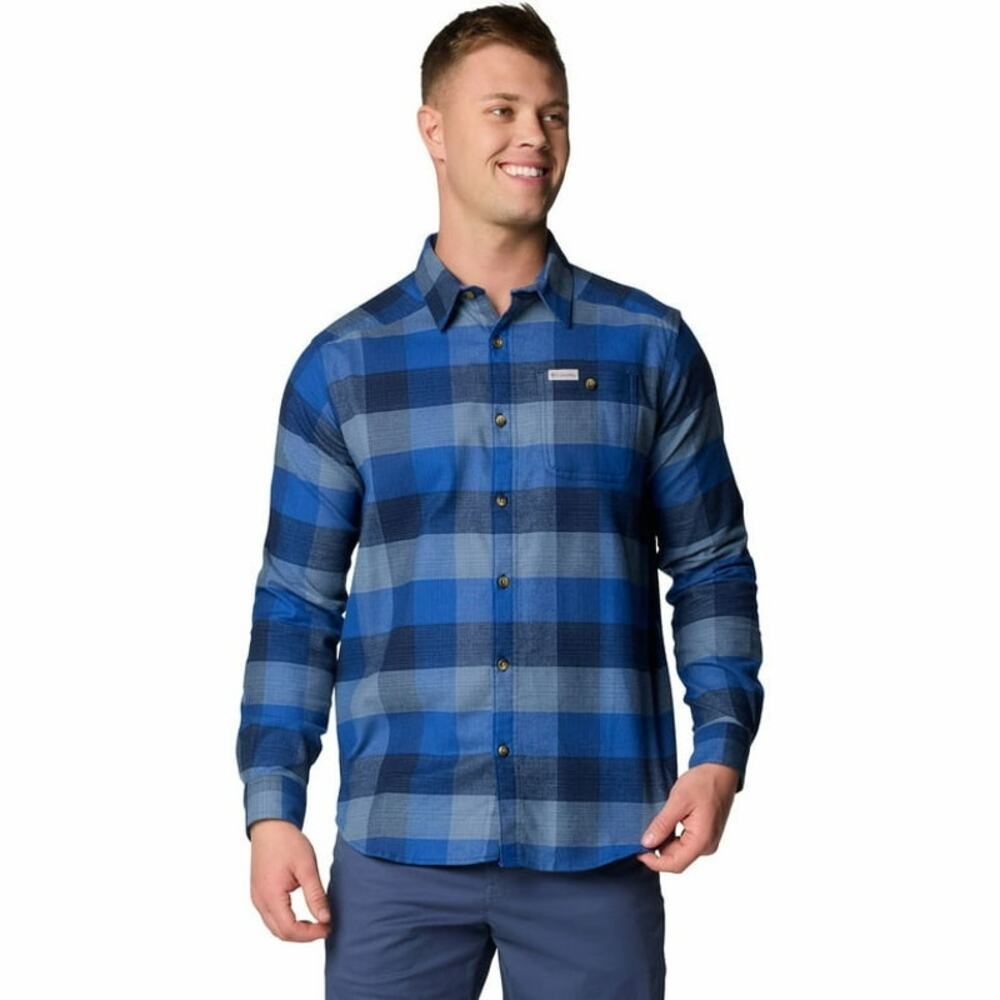 Columbia Men's Cornell Woods Flannel Shirt Size Medium Navy Buffalo Gorpcore
